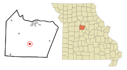 Cooper County Missouri Incorporated and Unincorporated areas Bunceton Highlighted